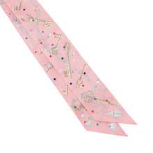 Load image into Gallery viewer, HERMES Twilly 《Les Crèmes à Pois》 Rose/Beige/Multicolor Silk100%