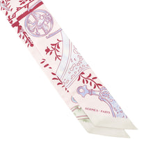 Load image into Gallery viewer, HERMES Twilly Stirrup Remix Etriers Remix Rose・Pearl/Bordeaux/Gris・Perle Silk100%