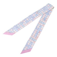 将图像加载到图库查看器中,HERMES Twilly Bolduc Check Blue Pearl / Rose Pearl / Aqua Silk100%