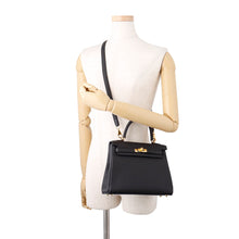 Load image into Gallery viewer, HERMES Kelly Retourne Black Togo Leather Size 25