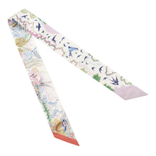 Load image into Gallery viewer, HERMES Scarf Twilly Rewilding Nature Blanc/Mauve/Vert064297S Silk100%