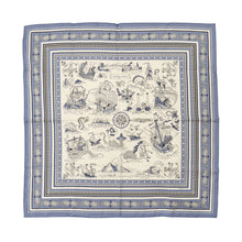 Load image into Gallery viewer, HERMES Carre 70 Crute - Sailor's Tattoo/Bandana Size 70 Blue Jean/Blanc/Black943374S Silk100%