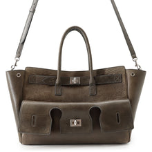 将图像加载到图库查看器中,BALENCIAGA Bel Air Carryall Bag Gray835689 Leather Size Small