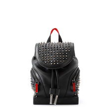 将图像加载到图库查看器中,Christian Louboutin Explorer Funk Studded Backpack Black/Red3215038 Calf Leather Size Small