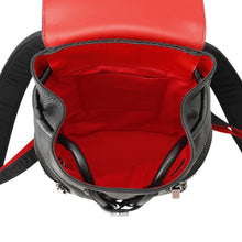 将图像加载到图库查看器中,Christian Louboutin Explorer Funk Studded Backpack Black/Red3215038 Calf Leather Size Small