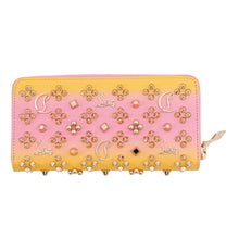 将图像加载到图库查看器中,Christian Louboutin W Panettone Studded Zip Around Wallet Pink/Yellow3245017 Calf Leather