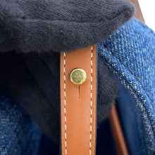 将图像加载到图库查看器中,CELINE Triomphe Covertise 2-way Bag Navy/Tan199162FED.07AT Denim Leather Size Small