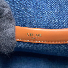 将图像加载到图库查看器中,CELINE Triomphe Covertise 2-way Bag Navy/Tan199162FED.07AT Denim Leather Size Small