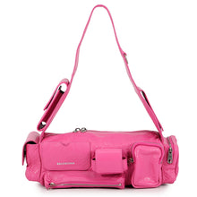 将图像加载到图库查看器中,BALENCIAGA Super Busy Sling Bag Bright Pink762516210CA5639 Lambskin Size XS