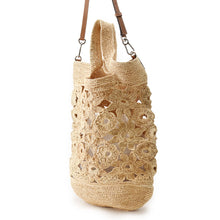 将图像加载到图库查看器中,LOEWE Crochet 2-way Shoulder Bag Beige Raffia