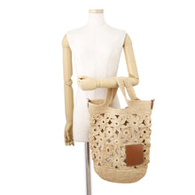 将图像加载到图库查看器中,LOEWE Crochet 2-way Shoulder Bag Beige Raffia