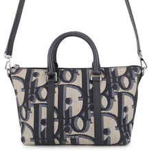 将图像加载到图库查看器中,Dior Maxi Oblique Weekender 2-way Handbag Black/Beige1ESPO322YXL_H27E Canvas Leather Size 25