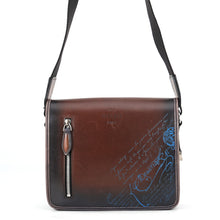 Load image into Gallery viewer, Berluti Lucky Day Scritto Calligraphy Shoulder Brown/Blue Leather Nylon