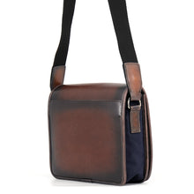 Load image into Gallery viewer, Berluti Lucky Day Scritto Calligraphy Shoulder Brown/Blue Leather Nylon