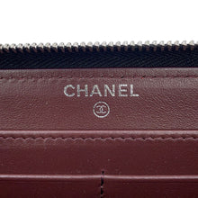 将图像加载到图库查看器中,CHANEL Matelasse Round Zip Long Wallet BlackAP0242 Caviar Leather