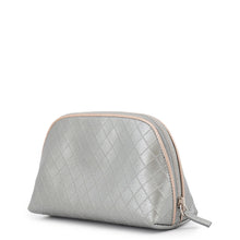 Load image into Gallery viewer, CHANEL Cosmetics Pouch Silver Leather