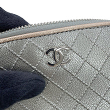 Load image into Gallery viewer, CHANEL Cosmetics Pouch Silver Leather