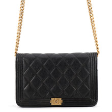Load image into Gallery viewer, CHANEL Boy Chanel Chain Wallet BlackAP1117 Caviar Leather
