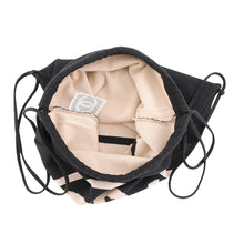 将图像加载到图库查看器中,CHANEL CHANEL Sports drawstring bag Black/Beige Cotton
