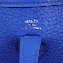 Load image into Gallery viewer, HERMES Evelyne Long Amazon Blue jellyfish Taurillon Clemence Size TPM