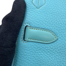 将图像加载到图库查看器中,HERMES Jypsiere Blue Atoll Taurillon Clemence Swift Leather Size 28