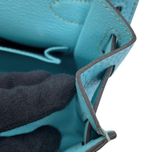 将图像加载到图库查看器中,HERMES Jypsiere Blue Atoll Taurillon Clemence Swift Leather Size 28