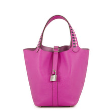 Load image into Gallery viewer, HERMES Picotin Lock Tresage Magnolia/Blue Saphir/Craie Epsom Size PM