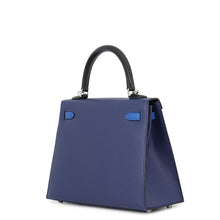 Load image into Gallery viewer, HERMES Kelly Sellier tricolor Blue Saphir/Blue France/Black Epsom Size 25