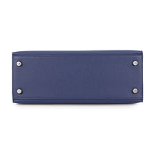 将图像加载到图库查看器中,HERMES Kelly Sellier tricolor Blue Saphir/Blue France/Black Epsom Size 25