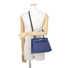 Load image into Gallery viewer, HERMES Kelly Sellier tricolor Blue Saphir/Blue France/Black Epsom Size 25