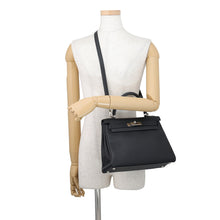 Load image into Gallery viewer, HERMES Kelly Retourne Black Togo Leather Size 28