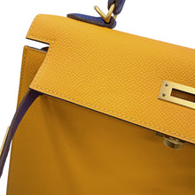 Load image into Gallery viewer, HERMES Kelly SPO Jaune d'or/Blue Royal Epsom Size 25