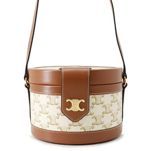 Load image into Gallery viewer, CELINE Tambour Shoulder Bag Brown/Beige195192 Leather PVC