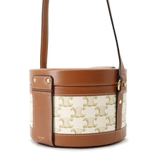 Load image into Gallery viewer, CELINE Tambour Shoulder Bag Brown/Beige195192 Leather PVC