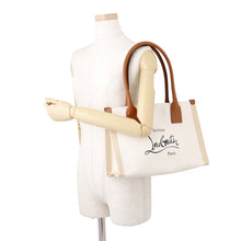 Load image into Gallery viewer, Christian Louboutin Nastrolbi Tote E/W Natural32352335504 Canvas Leather Size Small