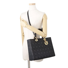 Load image into Gallery viewer, Dior Cannage Lady Dior Black Lambskin Size Large