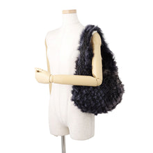 Load image into Gallery viewer, Bottega Veneta Hobo One Shoulder Bag Black/Purple Leather Fur
