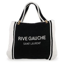 将图像加载到图库查看器中,SAINT LAURENT PARIS Rive Gauche Beach Towel Bag Black/White735067 Cotton