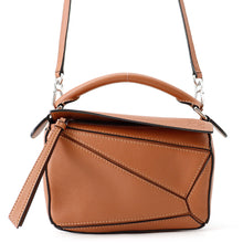 将图像加载到图库查看器中,LOEWE Puzzle Bag 2-Way Handbag Tan322.30.U95 2530 Calf Leather Size Mini