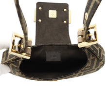 将图像加载到图库查看器中,FENDI ZUCCA Baguette Hobo Handbag Black/Brown8BS065 Canvas Leather Size Mini