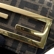将图像加载到图库查看器中,FENDI ZUCCA Baguette Hobo Handbag Black/Brown8BS065 Canvas Leather Size Mini
