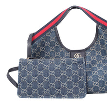 Load image into Gallery viewer, GUCCI Gilio Cherie Line 2WAY Bag Blue860845 GGDenim Size Small