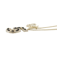 Load image into Gallery viewer, CHANEL CC Logo No.5 Necklace Champagne Gold Metal Rhinestone Leather