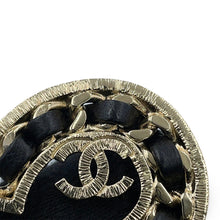 Load image into Gallery viewer, CHANEL CC Logo No.5 Necklace Champagne Gold Metal Rhinestone Leather