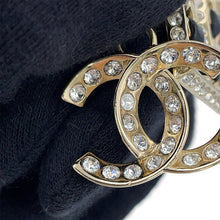 Load image into Gallery viewer, CHANEL CC Logo No.5 Necklace Champagne Gold Metal Rhinestone Leather