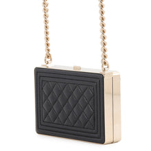将图像加载到图库查看器中,CHANEL Boy Chanel Mini Matelasse Chain Shoulder Bag Black Lambskin