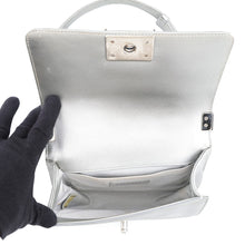 将图像加载到图库查看器中,CHANEL Boy Chanel ChainShoulder Bag Silver/TurquoiseA67085 Leather Enamel