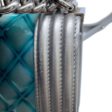 将图像加载到图库查看器中,CHANEL Boy Chanel ChainShoulder Bag Silver/TurquoiseA67085 Leather Enamel