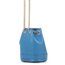 将图像加载到图库查看器中,Ferragamo Vara Ribbon Drawstring Bag Chain Shoulder Blue21H491 Leather