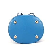 将图像加载到图库查看器中,Ferragamo Vara Ribbon Drawstring Bag Chain Shoulder Blue21H491 Leather